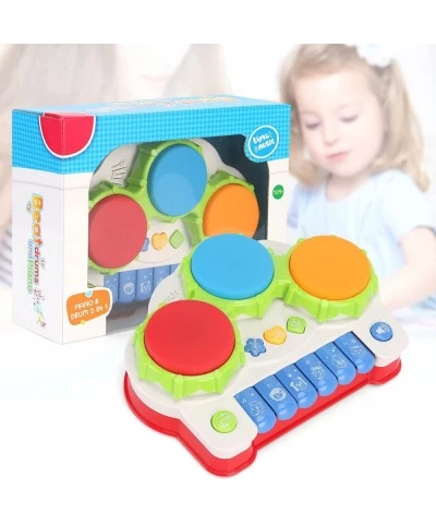 Baby Musical Keyboard Toy Piano for Toddlers 1-3 Drum Toy Set with Songs Animal Sounds and Lights Piano Xylophone for Kids Dr...