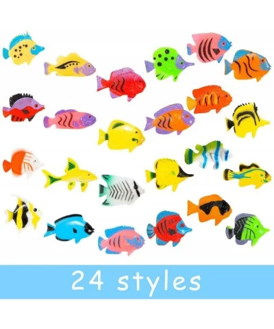 48 Pcs Toy Fish Tropical Fish Figure Play Set Plastic Sea Animals Themed Party Favors for Kids Toddlers Bath Toys (style 2) $...