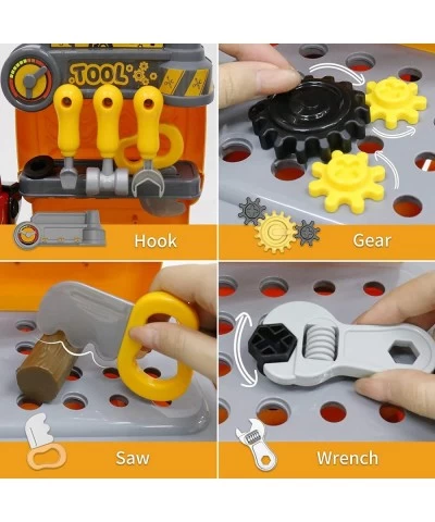 KidEwan Tool Sets Toys 31 Pcs Kids Construction Tool Bench and Accessories Realistic Pretend Play Set Workbench for Boys Over...