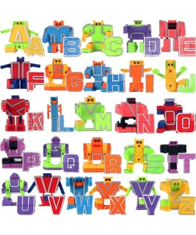 26 Piece Alphabet Learning Robot Toys for Kids | ABC Learning Letters Robot Transforming Toy Figures | Educational STEM Class...