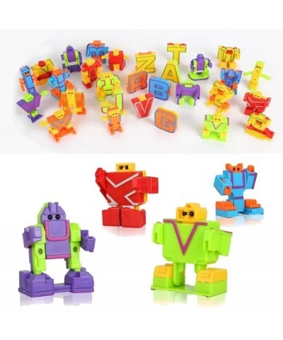 26 Piece Alphabet Learning Robot Toys for Kids | ABC Learning Letters Robot Transforming Toy Figures | Educational STEM Class...