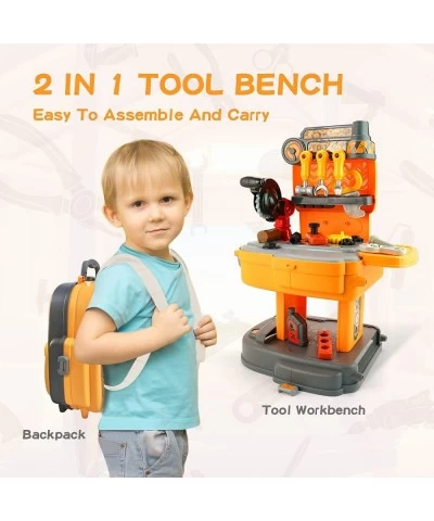 KidEwan Tool Sets Toys 31 Pcs Kids Construction Tool Bench and Accessories Realistic Pretend Play Set Workbench for Boys Over...