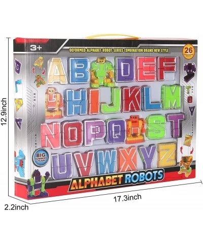 26 Piece Alphabet Learning Robot Toys for Kids | ABC Learning Letters Robot Transforming Toy Figures | Educational STEM Class...