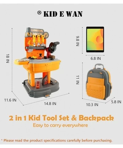 KidEwan Tool Sets Toys 31 Pcs Kids Construction Tool Bench and Accessories Realistic Pretend Play Set Workbench for Boys Over...