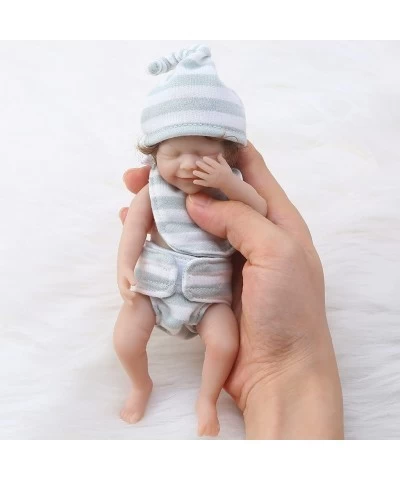 Mini Reborn Baby Dolls 6 Inch Miniature Realistic Newborn Baby Girl Doll with Curly Hair Clothes Lifelike Vinyl Silicone Smal...