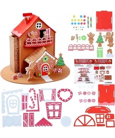 JOYIN 2 Pack Christmas Foam Gingerbread House 3D Craft Kit for Kids 3D Christmas Gingerbread House and Gingerbread Bakery Chr...