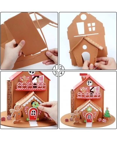 JOYIN 2 Pack Christmas Foam Gingerbread House 3D Craft Kit for Kids 3D Christmas Gingerbread House and Gingerbread Bakery Chr...