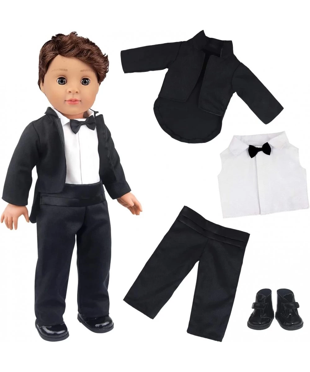 18 Inch Boy Doll Clothes Suit Set and Shoes - 4 Items Fashion Tuxedo Suit Outfit Included 1 Jacket 1 Pants 1 Shoes and 1 Shir...