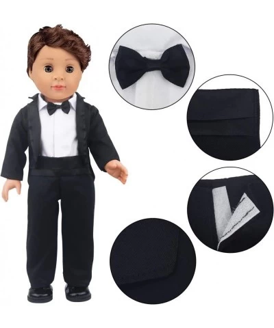 18 Inch Boy Doll Clothes Suit Set and Shoes - 4 Items Fashion Tuxedo Suit Outfit Included 1 Jacket 1 Pants 1 Shoes and 1 Shir...