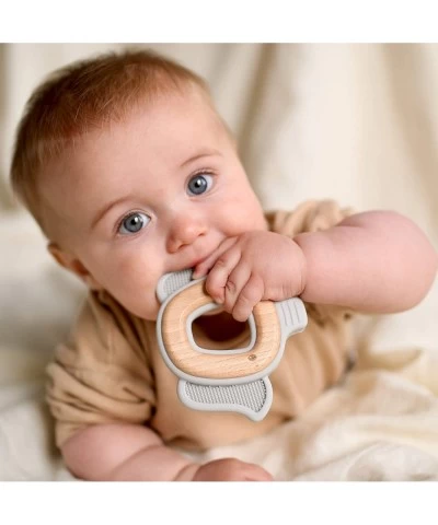 Natural Wood & Silicone Teether: Elephant 3M+ Gray (80802) $16.90 Baby Teether Toys