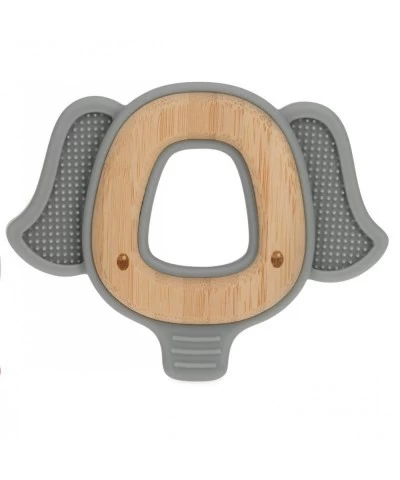 Natural Wood & Silicone Teether: Elephant 3M+ Gray (80802) $16.90 Baby Teether Toys