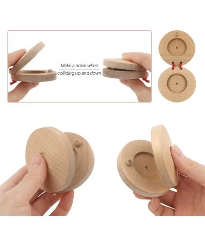 12PCS Wood Hand Percussion Shakers Musical Instruments for Kids Toddler Natural Wooden Percussion Toy Set for Gift 4PCS Egg S...