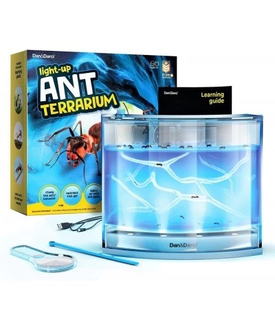 Light-up Ant Farm Terrarium Kit for Kids – LED Ant Habitat for Live Ants with Nutrient Rich Gel - Watch Ants Dig Their Own Tu...