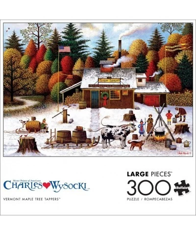 Charles Wysocki - Vermont Maple Tree Tappers - 300 Large Piece Jigsaw Puzzle $22.02 Jigsaw Puzzles