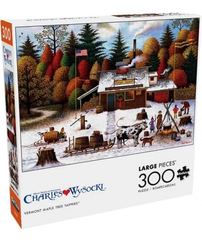 Charles Wysocki - Vermont Maple Tree Tappers - 300 Large Piece Jigsaw Puzzle $22.02 Jigsaw Puzzles