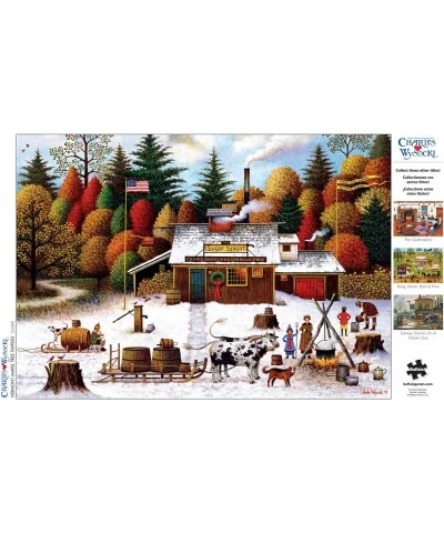 Charles Wysocki - Vermont Maple Tree Tappers - 300 Large Piece Jigsaw Puzzle $22.02 Jigsaw Puzzles