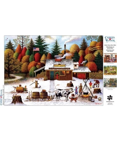 Charles Wysocki - Vermont Maple Tree Tappers - 300 Large Piece Jigsaw Puzzle $22.02 Jigsaw Puzzles