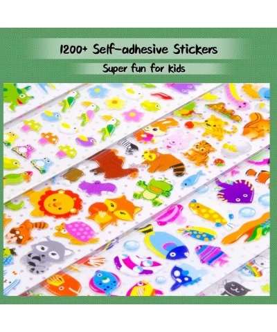 Kids Puffy Stickers for Toddlers - Stickers for Kids 1200 pcs Kids Stickers Variety Pack for Scrapbooking Journal Including A...