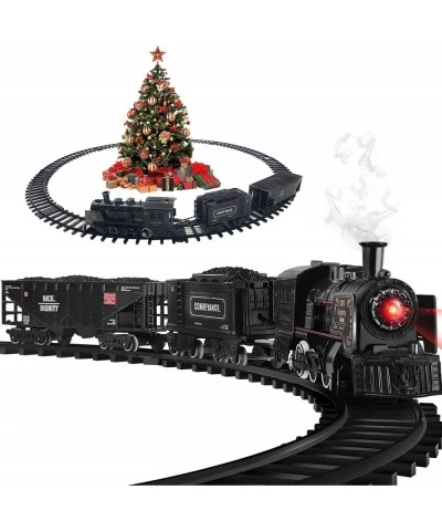 Kids Train Set - Electric Metal Alloy Trains Toy for Boys Girls w/ Smokes Lights & Sound w/ Steam Locomotive Engine Cargo Car...