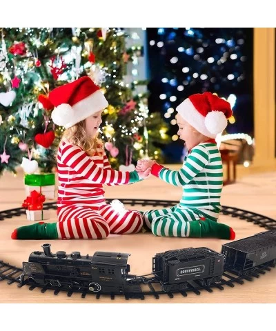 Kids Train Set - Electric Metal Alloy Trains Toy for Boys Girls w/ Smokes Lights & Sound w/ Steam Locomotive Engine Cargo Car...