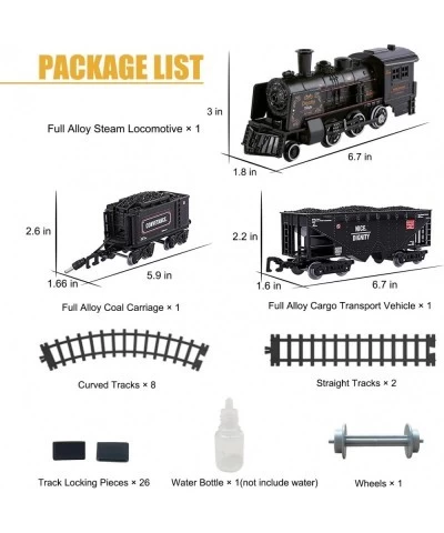 Kids Train Set - Electric Metal Alloy Trains Toy for Boys Girls w/ Smokes Lights & Sound w/ Steam Locomotive Engine Cargo Car...