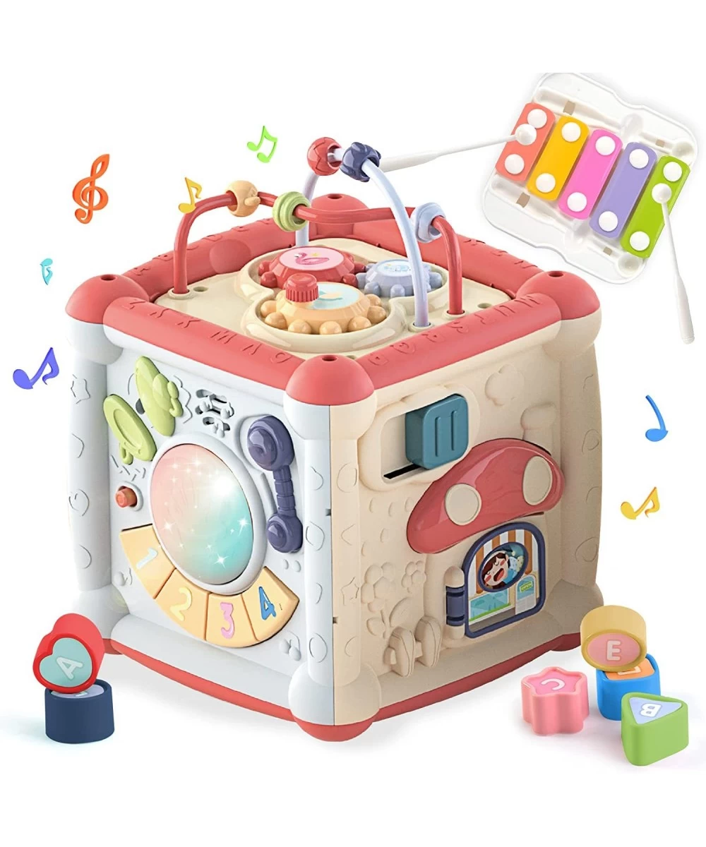 14-in-1 Activity Cube for Toddler Toys Educational Toy with Bead Maze Shape Sorter for Baby Early Development Learning Musica...