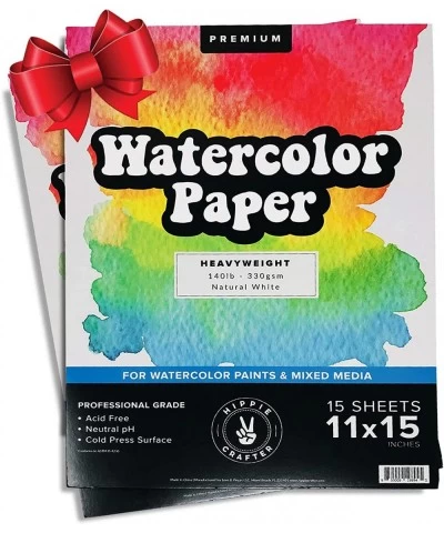 Watercolor Paper Pad 2 Pack for Water Color Paper White Heavy 140 lb Cold Pressed for Paint and Markers Pens and Artists Wate...