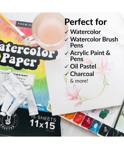 Watercolor Paper Pad 2 Pack for Water Color Paper White Heavy 140 lb Cold Pressed for Paint and Markers Pens and Artists Wate...