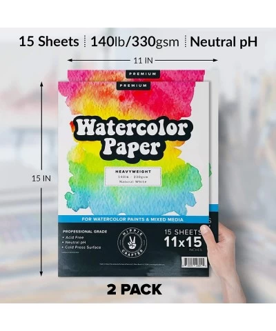 Watercolor Paper Pad 2 Pack for Water Color Paper White Heavy 140 lb Cold Pressed for Paint and Markers Pens and Artists Wate...