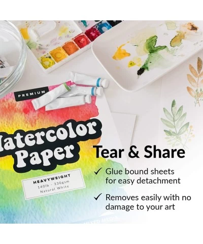 Watercolor Paper Pad 2 Pack for Water Color Paper White Heavy 140 lb Cold Pressed for Paint and Markers Pens and Artists Wate...