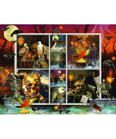 Halloween Stamps: Skeleton Dance 1000 pc Jigsaw Puzzle $35.72 Jigsaw Puzzles