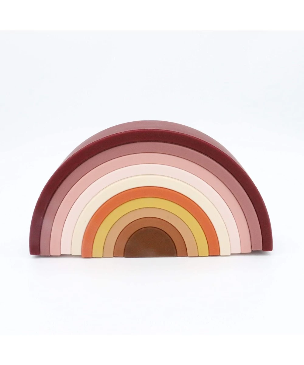 Rainbow Arch Stacking Nesting Puzzle Blocks | Montessori Educational Developmental Toy | BPA Free Silicone (Vintage Large) $5...