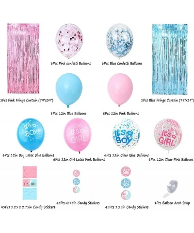 Gender Reveal Decorations - Gender Reveal Party Supplies 317PCS 36 Inch Reveal Balloon Boy or Girl Foil Balloons Foil Curtain...