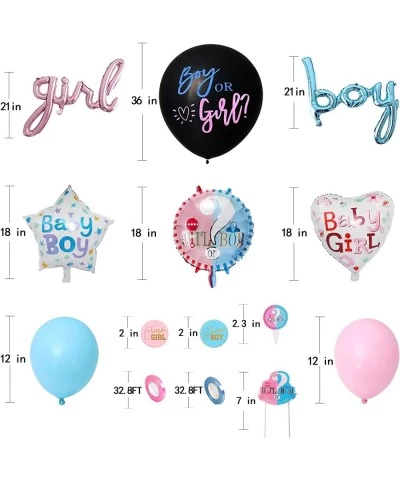 Gender Reveal Decorations - Gender Reveal Party Supplies 317PCS 36 Inch Reveal Balloon Boy or Girl Foil Balloons Foil Curtain...