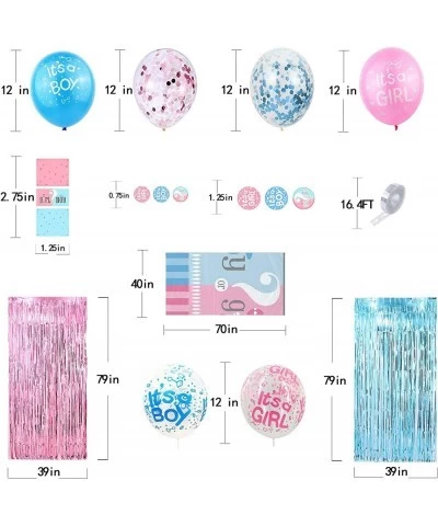 Gender Reveal Decorations - Gender Reveal Party Supplies 317PCS 36 Inch Reveal Balloon Boy or Girl Foil Balloons Foil Curtain...