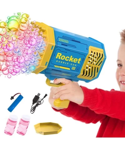 Bubble Machine Guns - 69 Holes Bubble Maker with Powerful Fan Super Large Colorful Light Bubble Machine for Kids Graduation G...