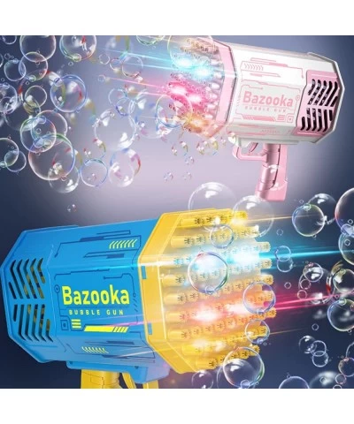 Bubble Machine Guns - 69 Holes Bubble Maker with Powerful Fan Super Large Colorful Light Bubble Machine for Kids Graduation G...