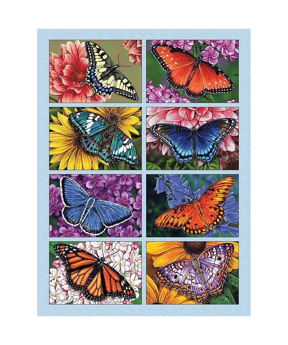 300 Large Piece Jigsaw Puzzle for Adults - Butterflies and Blooms Butterflies Quilt - by Artist Marilyn Barkhouse - 300 pc Ji...