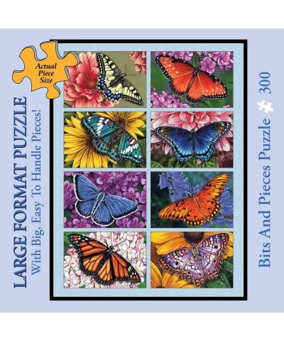 300 Large Piece Jigsaw Puzzle for Adults - Butterflies and Blooms Butterflies Quilt - by Artist Marilyn Barkhouse - 300 pc Ji...