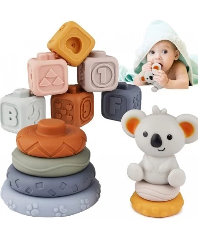 Baby Toys 6-12 Months Sensory Toys Bundle -Montessori Soft Silicone Educational Building Blocks 3D Rubber babies Chewing Sque...