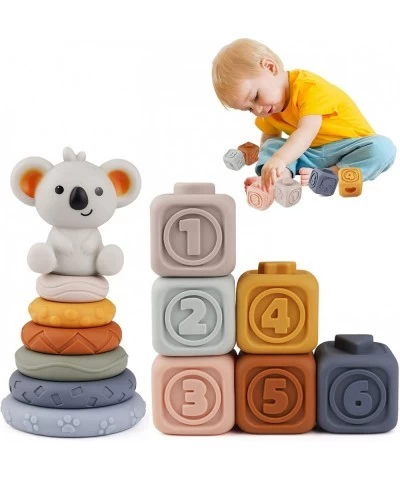 Baby Toys 6-12 Months Sensory Toys Bundle -Montessori Soft Silicone Educational Building Blocks 3D Rubber babies Chewing Sque...