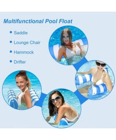 Water Hammock Inflatable Pool Float Multi-Purpose Pool Hammock (Saddle Lounge Chair Hammock Drifter) Pool Chair for Adults/Ki...