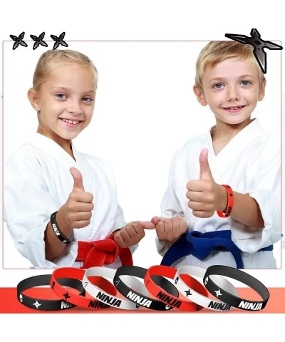 30 Pieces Ninja Silicone Wristbands Bracelets Samurai Rubber Bracelets Ninja Party Favors Bracelets Ninja Warrior Stretch Wri...