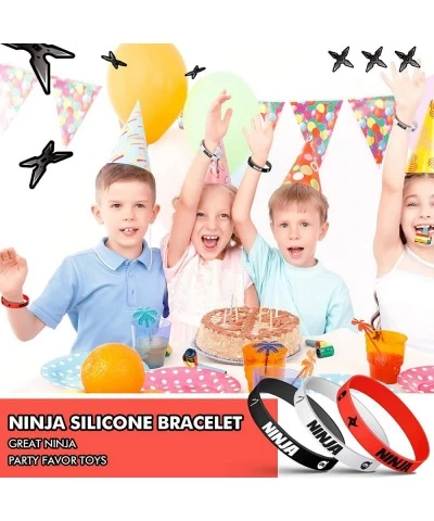 30 Pieces Ninja Silicone Wristbands Bracelets Samurai Rubber Bracelets Ninja Party Favors Bracelets Ninja Warrior Stretch Wri...