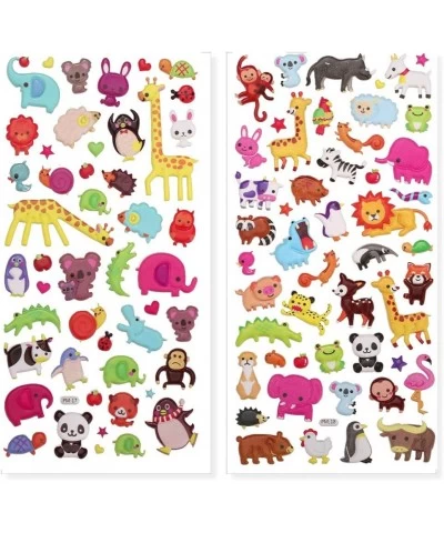 3D Puffy Stickers for Kids Resuable Sticker for Toddler Boys Girls 4 Sheets - Mother Child Animals Dogs Cats Elephant Giraffe...