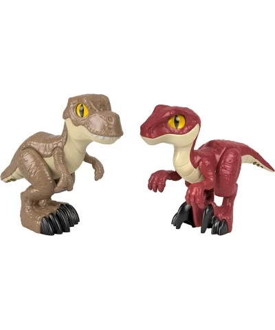 Fisher-Price Imaginext Jurassic World Dino Attack Pack extra-large 9.5 inch T.rex and 9 inch raptor figure set for preschool ...