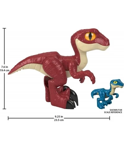 Fisher-Price Imaginext Jurassic World Dino Attack Pack extra-large 9.5 inch T.rex and 9 inch raptor figure set for preschool ...