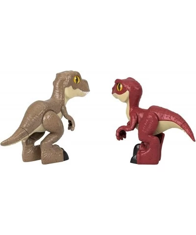 Fisher-Price Imaginext Jurassic World Dino Attack Pack extra-large 9.5 inch T.rex and 9 inch raptor figure set for preschool ...