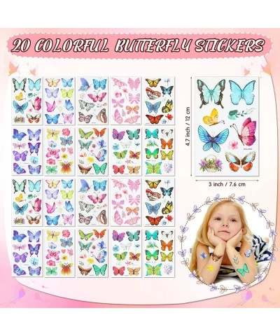 68 Pcs Butterfly Party Favors Colorful Crystal Bracelet and Necklace Beads Rings Tattoo Stickers Set Friendship Bracelets Gif...