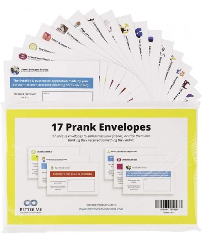 17 Prank Envelopes - Witty Pranks for Adults Funny Envelope for Birthday & Holiday Card. April Fools Day Practical Jokes by M...